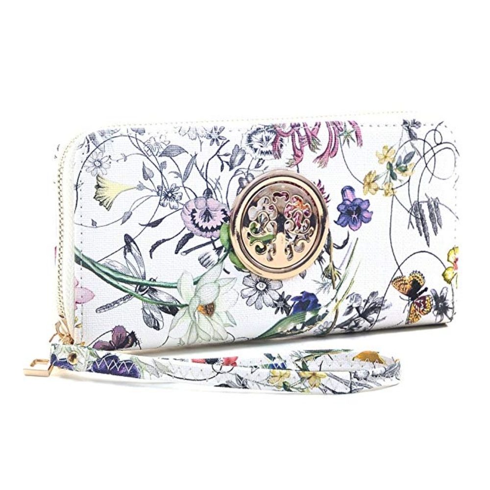 Women's Floral Vegan Leather Wallet Purse